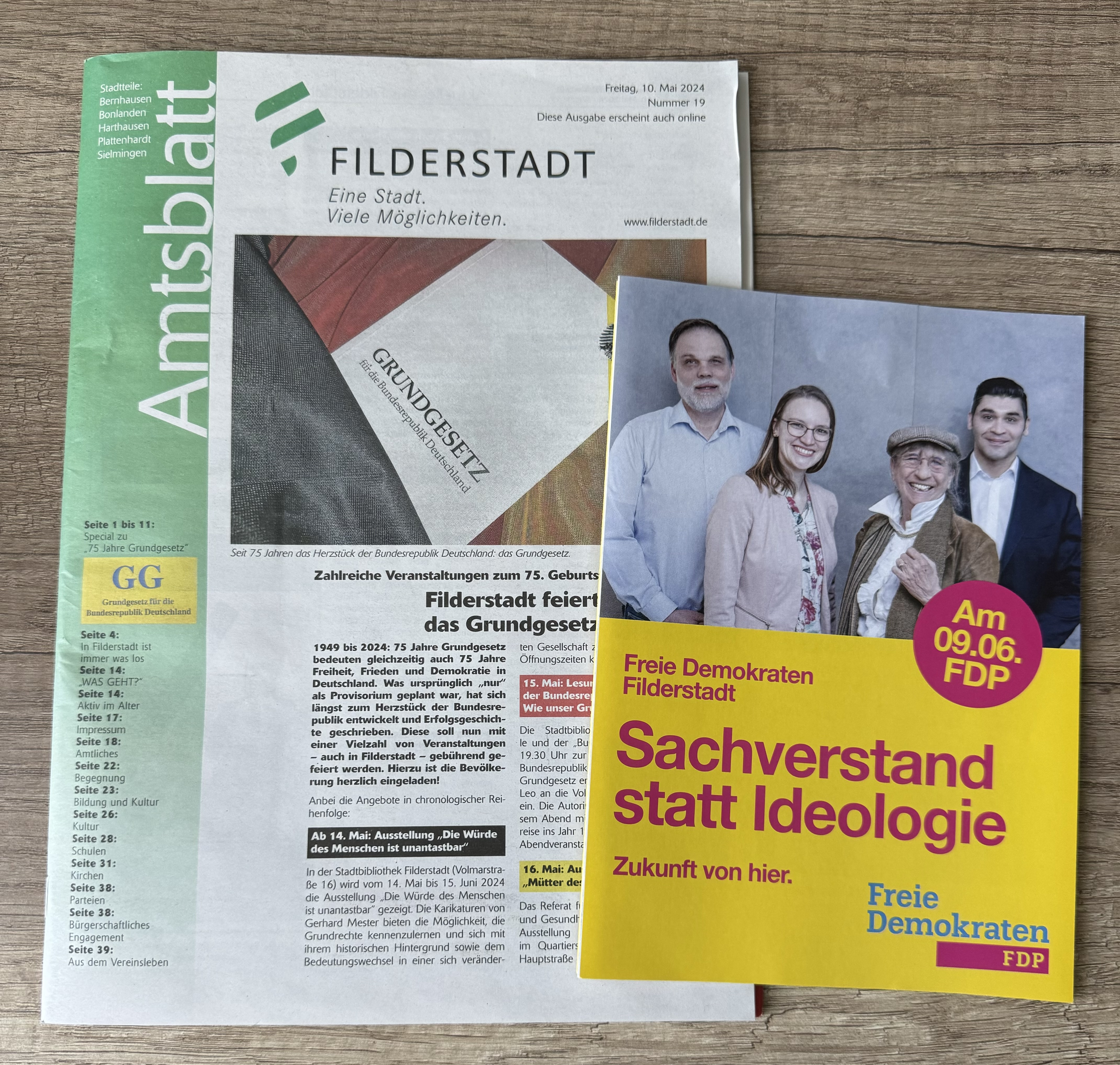Amtsblatt und Flyer FDP